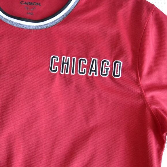 Carbon "Chicago" Embroidered Short Sleeve Jersey Tee Size Large - Picture 3 of 14